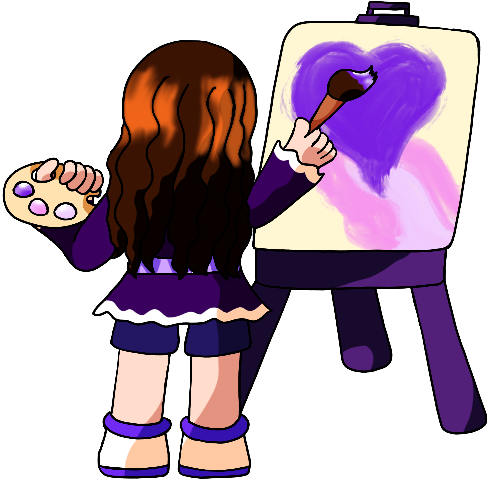 Illustration of the site owner painting on a canvas.